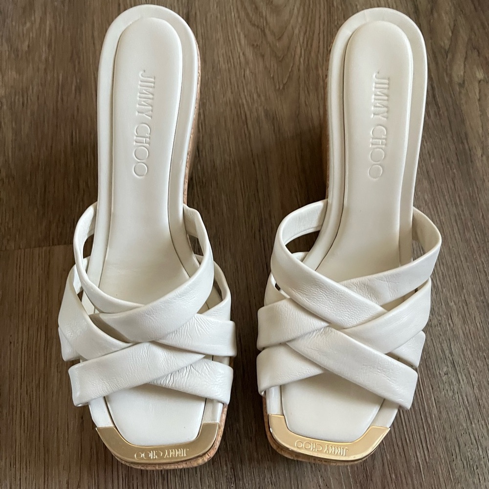 VEUC Jimmy Choo Maribou 110 platform wedge sandals - 37.5